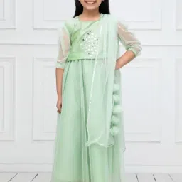 NEUDIS Kids Green Embellished Lehenga Cholis-image-67