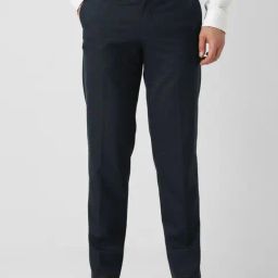 Van Heusen Navy Regular Fit Checks Trousers-picture-31