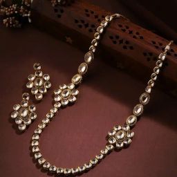 Priyaasi Eternal Kundan Bloom Floral Design Jewellery Set-image-85
