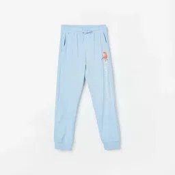 Fame Forever by Lifestyle Kids Powder Blue Cotton Printed Trackpants-picture-40
