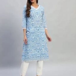 Cantabil Blue Printed Kurti-image-5