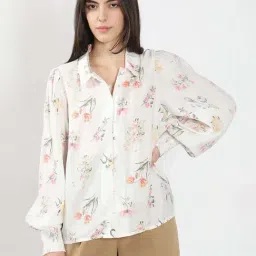 Vero Moda White Cotton Regular Fit Printed Shirt-image-24