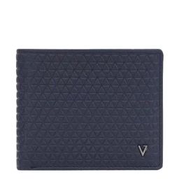 The Vertical Navy Textured Bi-Fold Wallet for Men-11