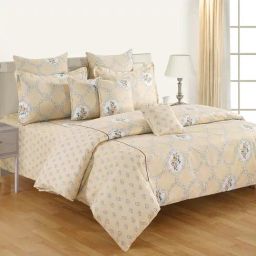 Swayam Orange Cotton Floral King Bed Sheets 2 Pillow Covers-picture-14
