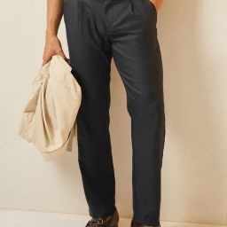 The Bear House Blue Regular Fit Solid Trousers-image-3