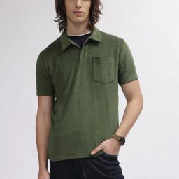 GANT Solid Polo Neck Regular Fit T-Shirt-image-30