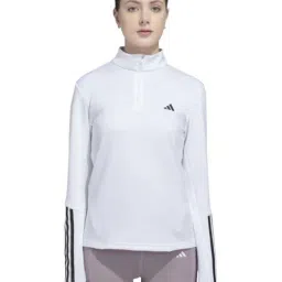 ADIDAS White Plain Sports Track Top-image-55