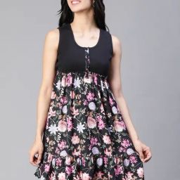 Oxolloxo Multicolor Floral Print Fit & Flare Dress-image-95