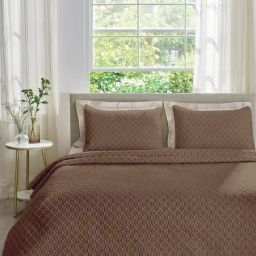 DDECOR Live beautiful Geometric Zinnia Cappuccino 210 TC Cotton Comforters - Set of 3-7