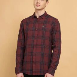 Wrangler Red Cotton Regular Fit Checks Shirt-picture-25