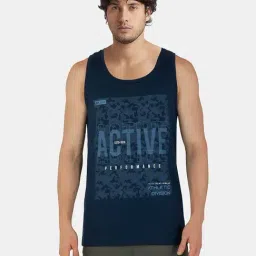 Jockey Navy Regular Fit Printed Vests-picture-3