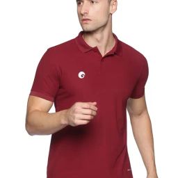 Omtex French Wine Regular Fit Solid Polo T-Shirt-image-42