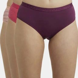 Jockey Peach Blossom Striped 3006 Hipster - Pack Of 3 (Colors & Prints May Vary)-image-46