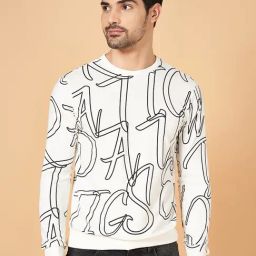 People By Pantaloons Off White Cotton Regular Fit Printed Sweatshirt-picture-24