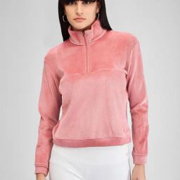 Spykar Pink Knitted Regular Fit Sweatshirt-image-71