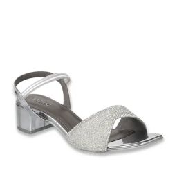 Metro Women's Silver Ankle Strap Sandals-image-94