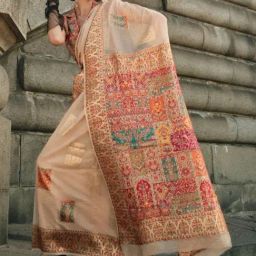 Odette Off White Modal Woven Saree With Unstitched Blouse-picture-42
