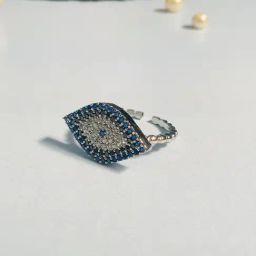 Abdesigns Stunning Silver Plated Evil Eye Ring-47