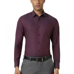 Van Heusen Purple Cotton Regular Fit Texture Shirt-picture-13