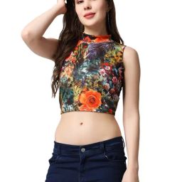 Cation Multicolor Printed Crop Top-image-15