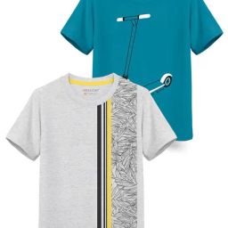 HELLCAT Kids Blue & Grey Printed T-Shirt (Pack Of 2)-23
