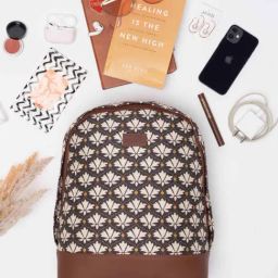 ZOUK Dome Daypack Black & White Printed Mini Backpack-13