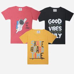 Vimal Jonney Boys Multicolor Printed T-Shirt (Pack Of 3)-image-98