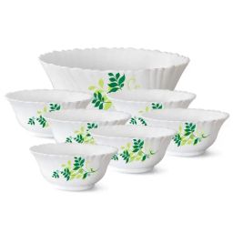 Larah by Borosil White Opalware Pudding Set of 7-8
