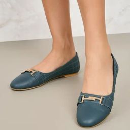 Styli Women's Green Flat Ballets-image-32