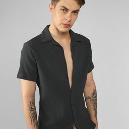 Dennis Lingo Men Cuban Collar Textured Casual Shirt-picture-20