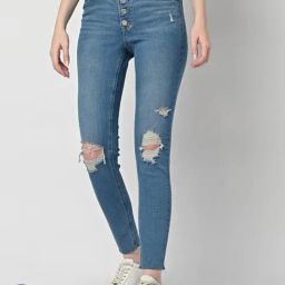GAP Blue Cotton Solid Jeans-image-1