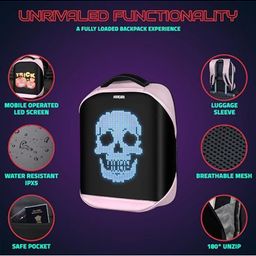 Hookaba Unisex Printed LED Backpack image 5