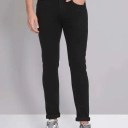 AD by Arvind Black Slim Fit Lightly Washed Jeans-image-18