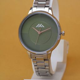 VIRAKTI Women Brass Dial & Stainless Steel Bracelet Style Straps Analogue Watch G-63-GREEN STEEL-V.Y-image-96