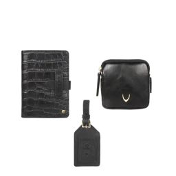 Hidesign Mel Ranch Black Wallet With Luggage Tag & Waist Pouch Gift Box-picture-32