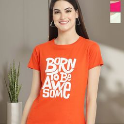 Tromko Women Typography 3 Printed Applique T-shirt-image-69