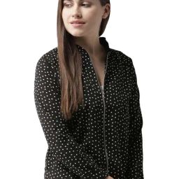 Style Quotient Black & White Polka Dots Jacket-image-57