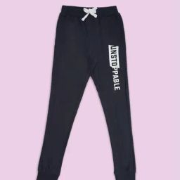 Pantaloons Junior Navy Cotton Printed Trackpants-image-2