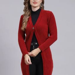 Monte Carlo Maroon Regular Fit Cardigan-image-51
