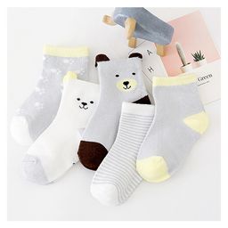 SYGA Non Slip Cotton Trainer Socks Pack of 5 Pairs - Grey-image-83