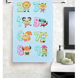 Jars Collections 100% Microfiber Towels Animal Birthday Party Number Print  - Blue-image-19