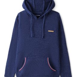 Pine Kids Knitted Full Sleeves Hooded Sweater with Pockets - Blue-picture-15