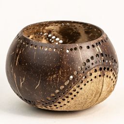 Thenga Hand Carved Coconut Shell Candle Holder Lantern Tealight (Exotic)-10
