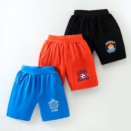 Simply Sinker Above Knee Length Shorts Text Print Pack of 3 -  Blue  Orange & Black-picture-11