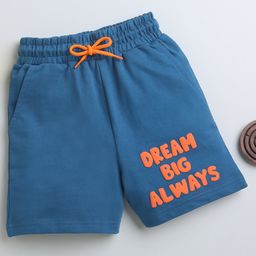 BUMZEE Placement Text Printed Shorts - Teal Blue-image-27
