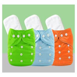The Cheeky Kidzz Baby 3 Reusable Cloth Diaper Adjustable Diaper Nappies & 3 Bamboo Microfiber Inserts For (GRBLOR)-22
