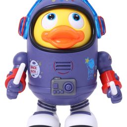 House of kids Galactic Groove Baby Duck Toy Musical Dancing Robot with Lights Sounds & Space Themed Elements - Blue-21