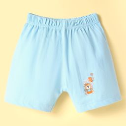 Tango Single Jersey Knit Knee Length Shorts With Teddy Bear Print - Light Blue-image-84