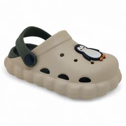 Lil Lollipop Penguin Applique Detailed With Back Strap Anti Slip Perforated Clogs - Beige-picture-6