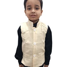 BookMyCostume Cotton Sleeveless Modi Jacket Costume - Beige-image-54